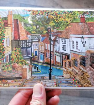 5" x 7" Greeting Card - The Church Steps Collage