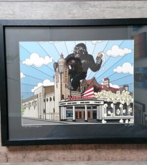 Framed And Mounted Limited Edition Giclee Print - "King Kong At Everyman"