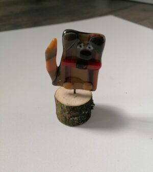 Handmade Glass Decorations - Dog on Wooden Stand (Various Sizes and Designs)