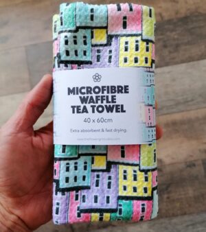 Microfibre Waffle Tea Towel - Bristol Houses