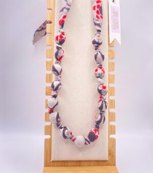 Handmade Upcycled Fabric Bead Necklace