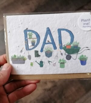 A6 Plantable Father's Day Greeting Card -  "DAD" Garden Theme With Parsley Seeds(GC050S)
