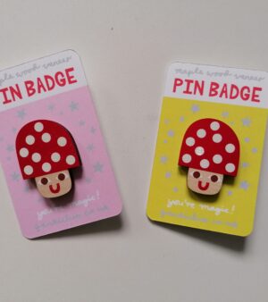 Wooden Badge - Mushroom
