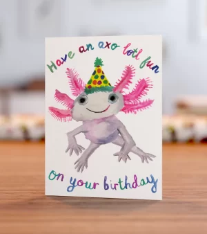 A6 Greeting Card - Birthday Axolotl (C0126)
