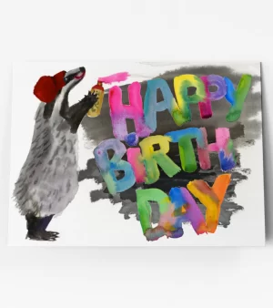 A6 Greeting Card - Graffiti Badger (C0144)