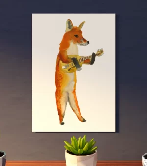 A4 Giclee Print - Mandolin Fox