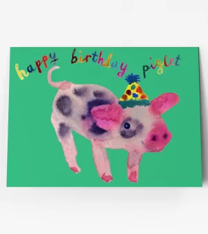 A6 Greeting Card - Birthday Piglet (C0146)