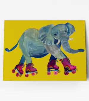 A6 Greeting Card - Roller Elephant (C0150)