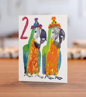 A6 Greeting Card - Two Year Parrots (C0100)