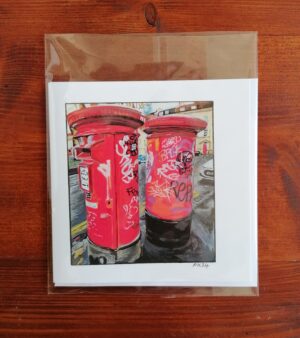 5" x 5" Greeting Card - Postboxes (Portland Square, Bristol)