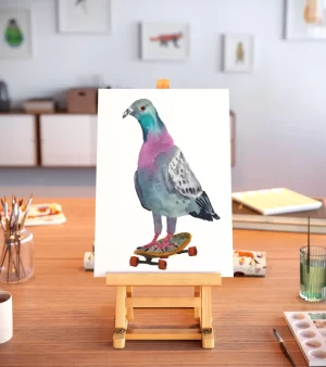 A5 Giclee Print - Skate Pigeon