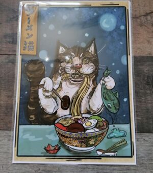 A3 Digital Print - Cat Ramen
