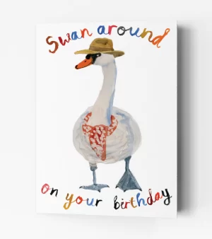 A6 Greeting Card - Birthday Swan (C0019)