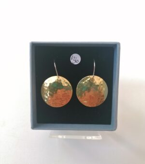 Brass Drop Earrings w/Sterling Silver Hooks - Round (Size 12) WN-BD-08