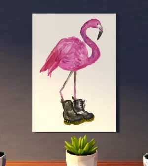 A5 Giclee Print - Flamingo in Black Boots 2
