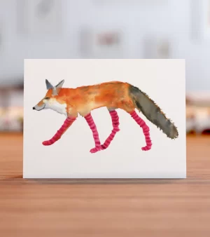 A6 Greeting Card -  Fox in Socks