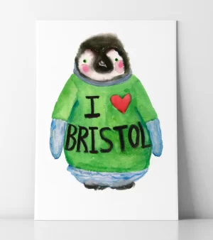 A6 Greeting Card - I Love Bristol Penguin (C0028)