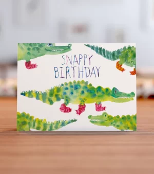 A6 Greeting Card - "Snappy Birthday" Alligator Design (C0005)