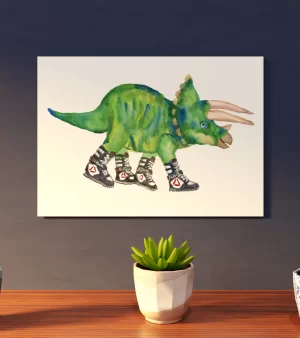 A4 Giclee Print - Triceratops In High Tops