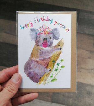 A6 Greeting Card - Happy Birthday Princess (Koala w/Tiara) C0118