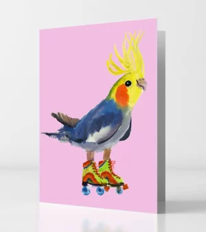 A6 Greeting Card - Cockatoo Skates (C0162)