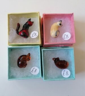 Cute And Little Lampwork Glass Animal Sculpture - Cats (Various Designs)