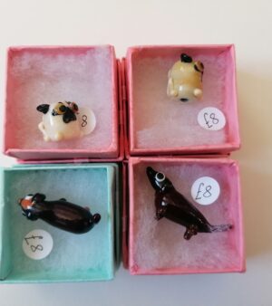 Cute And Little Lampwork Glass Animal Sculpture - Dogs (Various Designs)