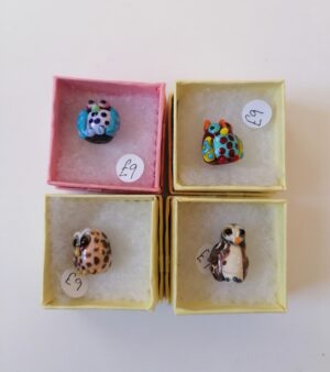 Cute And Little Lampwork Glass Animal Sculpture - Owls (Various Designs)