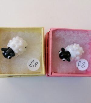 Cute And Little Lampwork Glass Animal Sculpture - Sheep