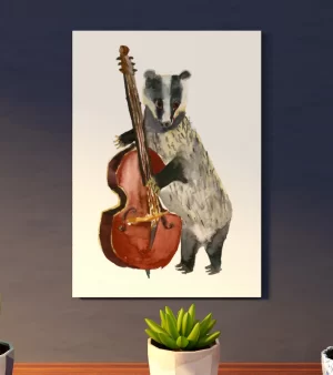 A4 Giclee Print - Bass Badger