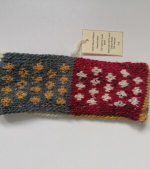 Hand Knitted Head Band/Ear Warmer - Main Yarn 96% Wool, Colour Flecks 4% Viscose(Grey, Green, Yellow and Red Colours) (Copy)