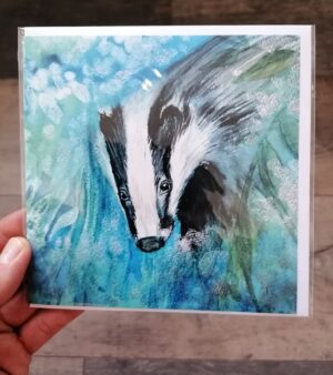 148.0mm x 148.0mm Greeting Card - Badger At Dusk