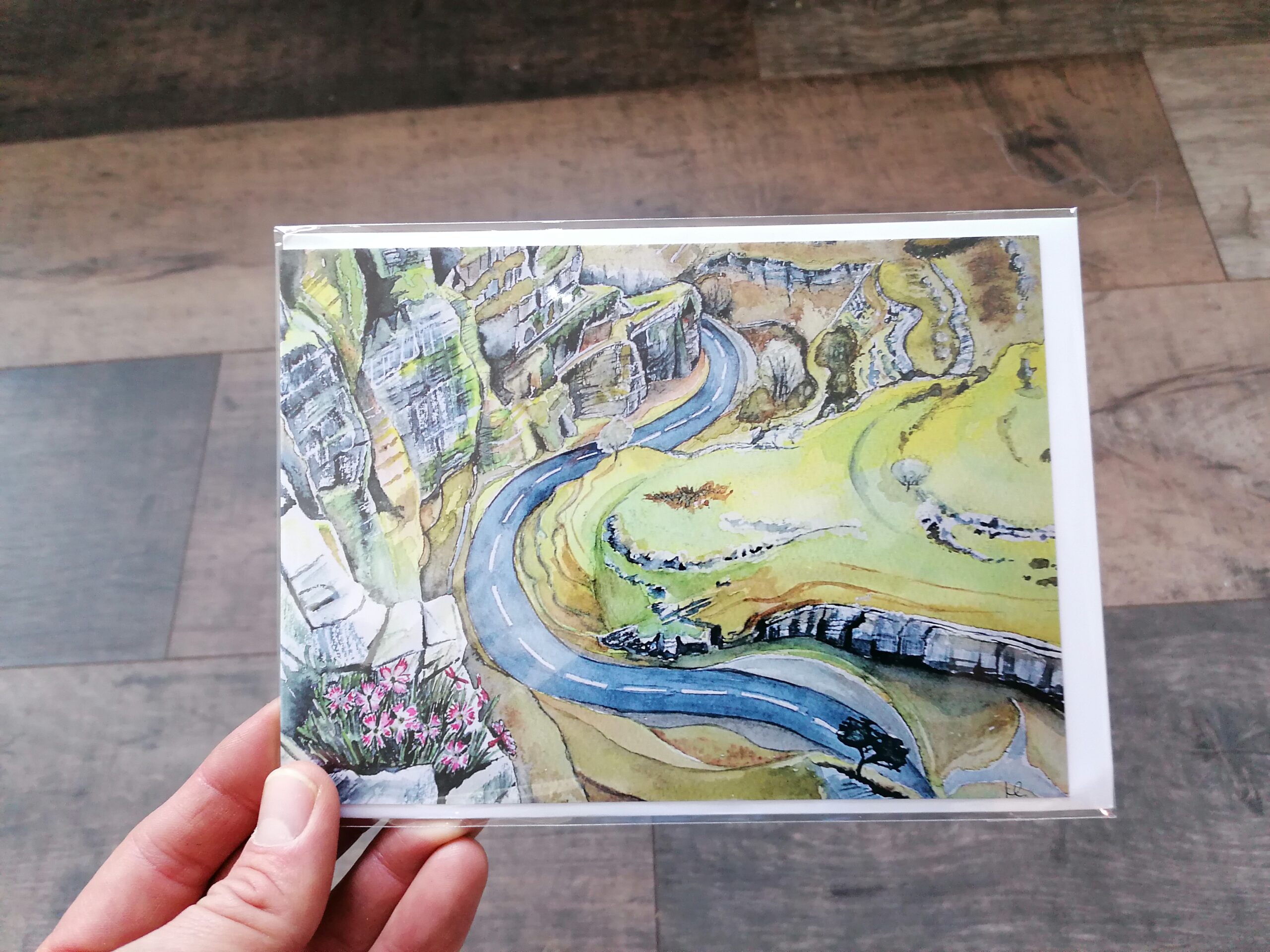 125.8mm x 175.0mm Greeting Card - Cheddar Gorge Pinks