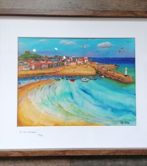Framed And Mounted A3 Limited Edition Giclee Print - St Ives Harbour