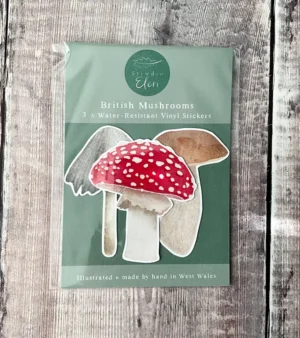 3x Water-Resistant Sticker Pack - British Mushrooms (SP-BM)